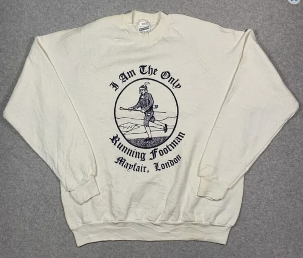 VTG Crewneck Sweater "I Am The Only Running Footman" Men’s Sz XL Screen Stars